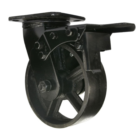 Roulette chariot mine pivotante frein Ø150