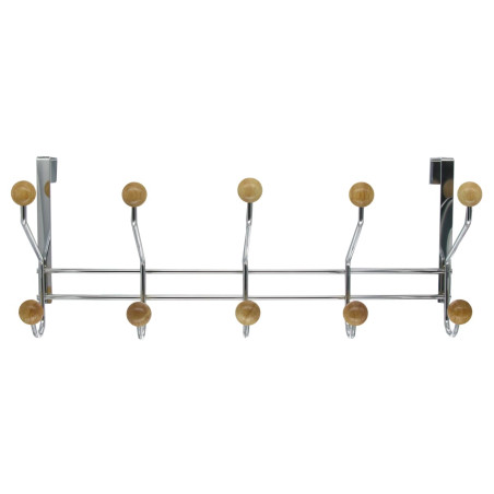 Patère 5t chrome boule bois