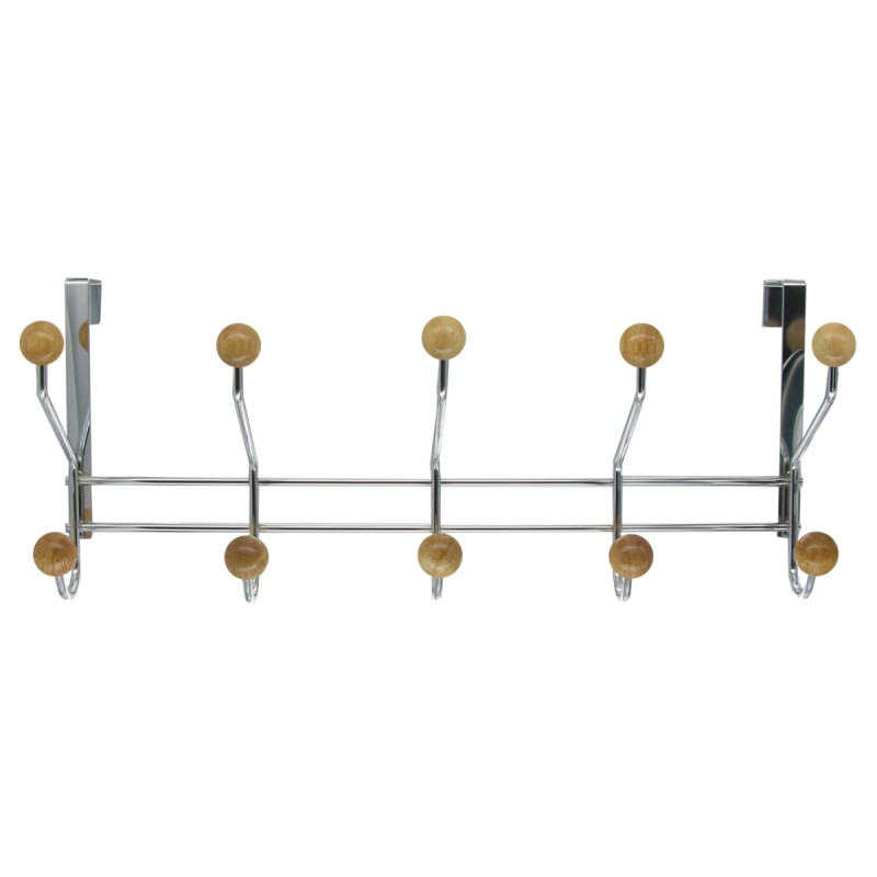 Patère 5t chrome boule bois