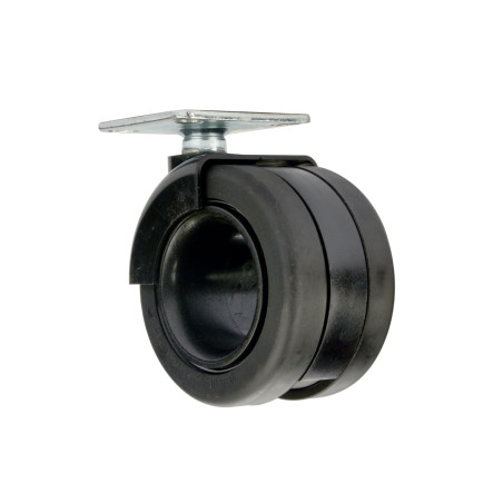 roulette rotola noir pivotante Ø65
