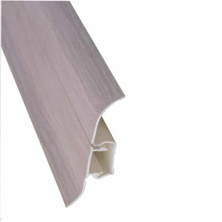 Lot de 5 - Plinthe cache-fils chêne blanc en 6 x 250 cm