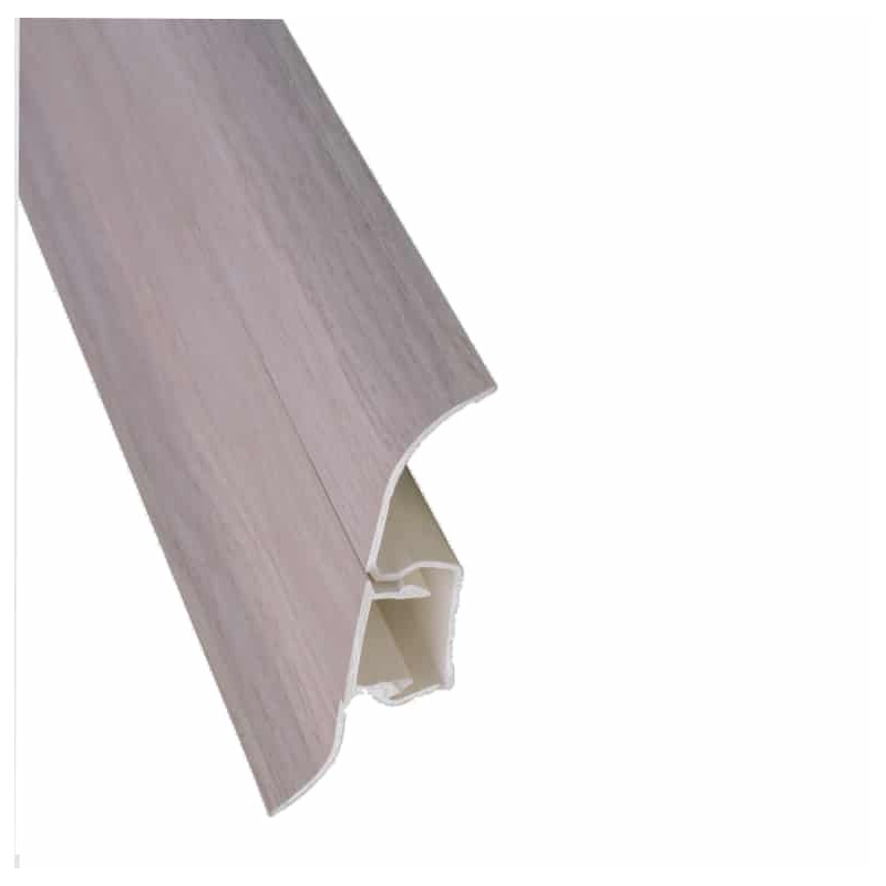 Lot de 5 - Plinthe cache-fils chêne blanc en 6 x 250 cm