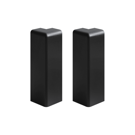 Angle sortant plinthe droite noire 12 cm