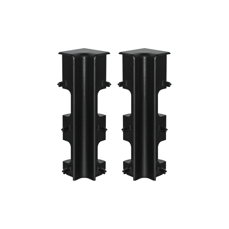 Angle rentrant plinthe droite noire 12 cm