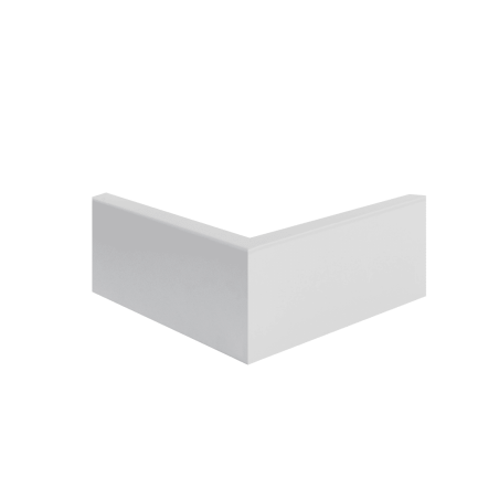 Coin parfait angle sortant plinthe droite blanche 7,5 cm
