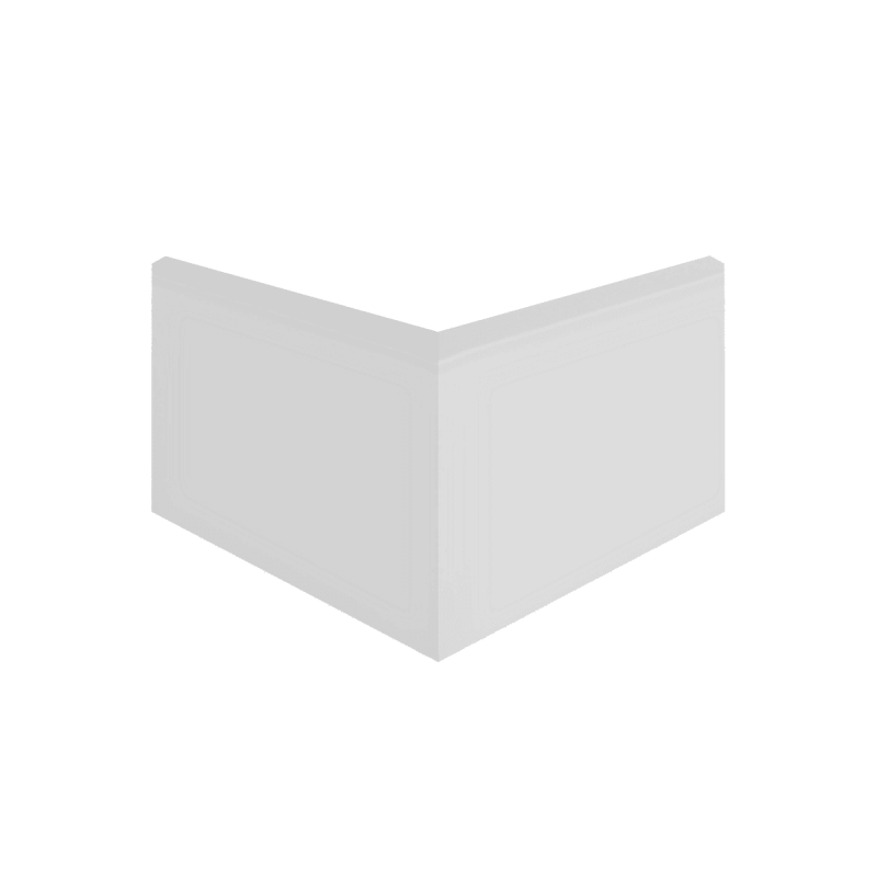 Coin parfait angle sortant plinthe droite blanche 12 cm