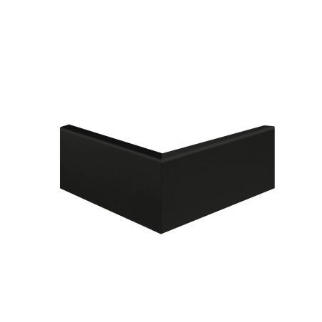 Coin parfait angle sortant plinthe droite noire 7,5 cm