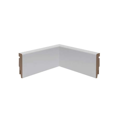 Coin parfait angle rentrant plinthe droite blanche 7,5 cm