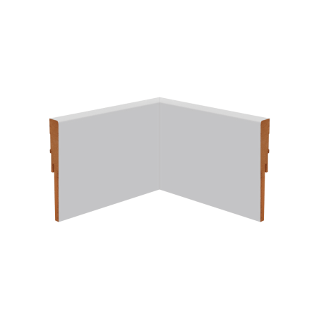 Coin parfait angle rentrant plinthe droite blanche 12 cm