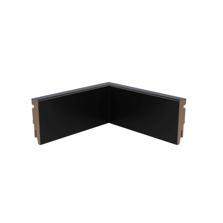 Coin parfait angle rentrant plinthe droite noire 7,5 cm