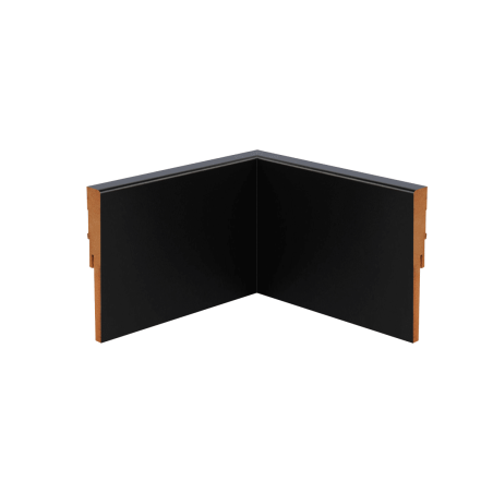 Coin parfait angle rentrant plinthe droite noire 12 cm