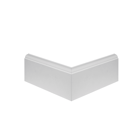 Coin parfait angle sortant plinthe moulurée blanche 7,5 cm