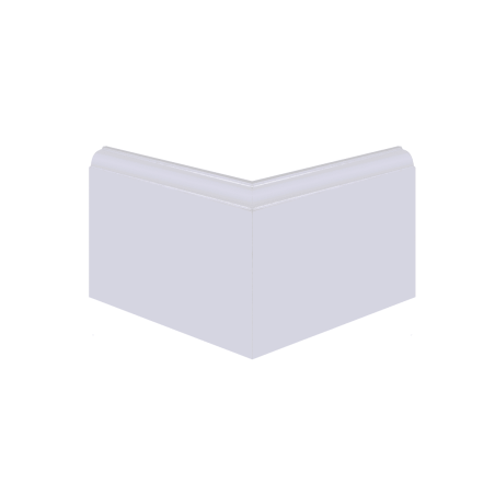 Coin parfait angle sortant plinthe moulurée blanche 12 cm