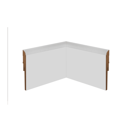 Coin parfait angle rentrant plinthe moulurée blanche 12 cm