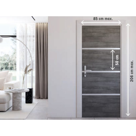 Kit rénovation porte gris agate et profilés noirs