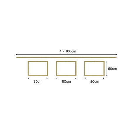 Kit moulure décor 3 - 265 à 300cm - Moulure murale bois 100%FSC pour soubassement