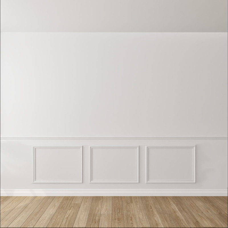 Kit moulure décor 3 - 265 à 300cm - Moulure murale bois 100%FSC pour soubassement Kit moulure décor 3 - 265 à 300cm - Moulure murale bois 100%FSC pour soubassement