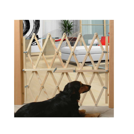 Barrière animaux amovible sans perçage Press'Fix hauteur 83cm et largeur 65 à 104cm