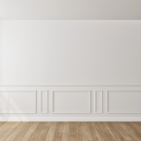 Kit moulure décor 2 - 370 à 400cm - Moulure murale bois 100%FSC pour soubassement