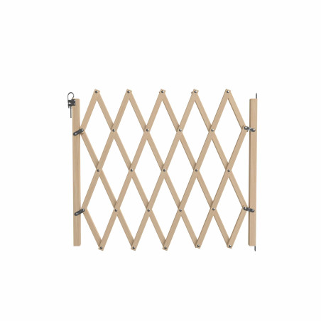 Barrière animaux rétractable Stop'Fix bois naturel hauteur 83cm et largeur de 60 à 110cm