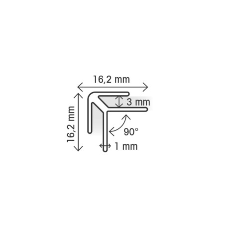 Lot de 12 profils d’angle noir