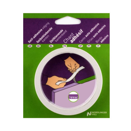 Bande de chant adhésif noir 16mm x 25ml