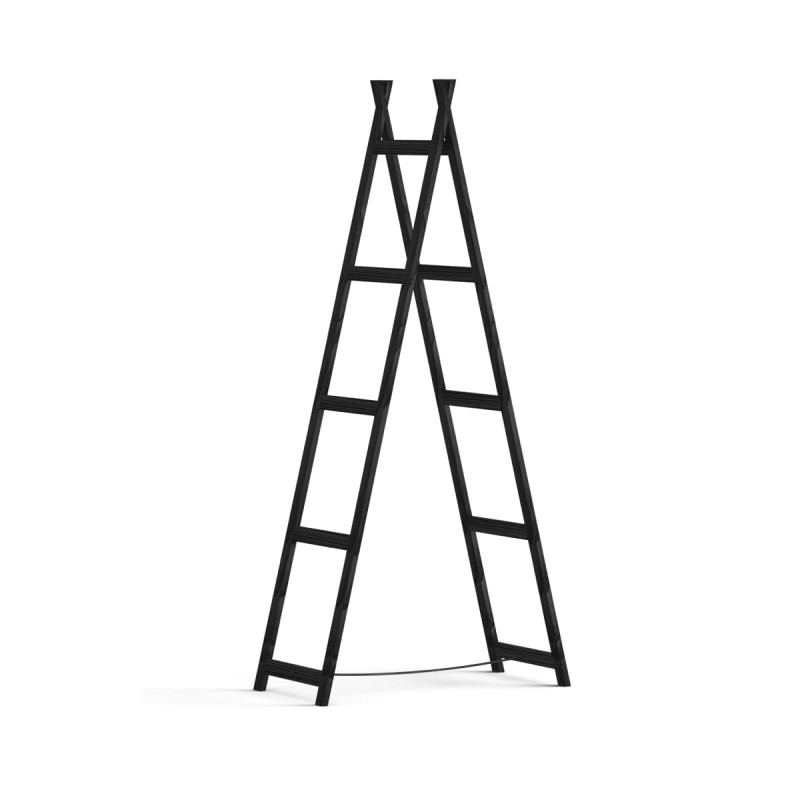 Échelle étagère en bois teinté noir 166cm Échelle étagère en bois teinté noir 166cm