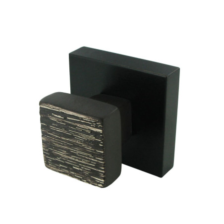 Patère céramique bois carré blanc brun