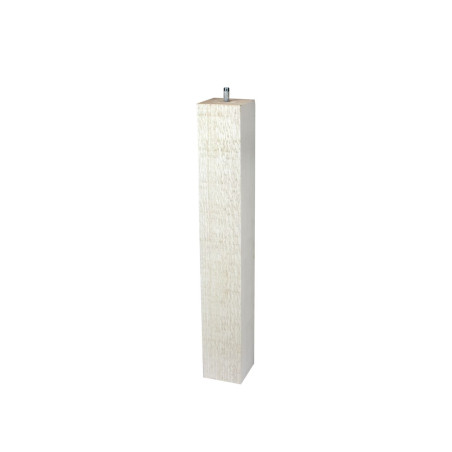 Pied carré Sapin scié laqué blanc 40cm