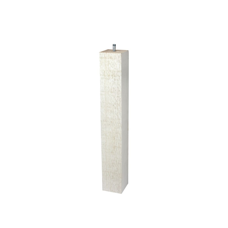 Pied carré Sapin scié laqué blanc 40cm