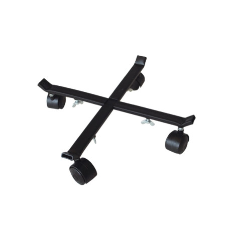 Croix télescopique roulante acier laqué noir