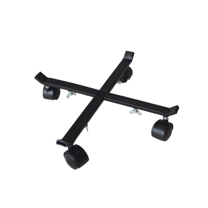 Croix télescopique roulante acier laqué noir