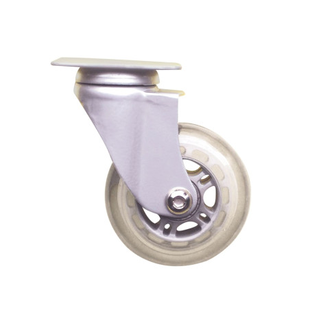 Roulette design monture acier gris bandage transparent