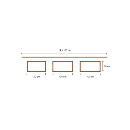 Kit moulure décor 4 - 320 à 400cm - Moulure murale bois 100%FSC pour soubassement