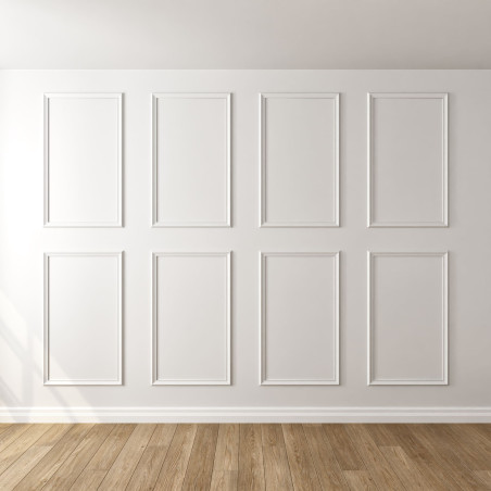Kit moulure décor 8 - 280 à 400cm - Moulure murale bois 100%FSC pour habillage mur complet