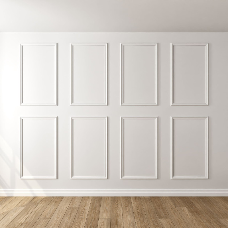 Kit moulure décor 8 - 280 à 400cm - Moulure murale bois 100%FSC pour habillage mur complet Kit moulure décor 8 - 280 à 400cm - Moulure murale bois 100%FSC pour habillage mur complet