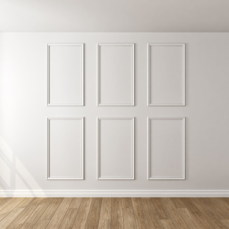 Kit moulure décor 8 - 220 à 300cm - Moulure murale bois 100%FSC pour habillage mur complet