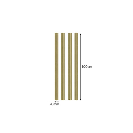 Moulure droite large 70mm x 100cm en lot de 4