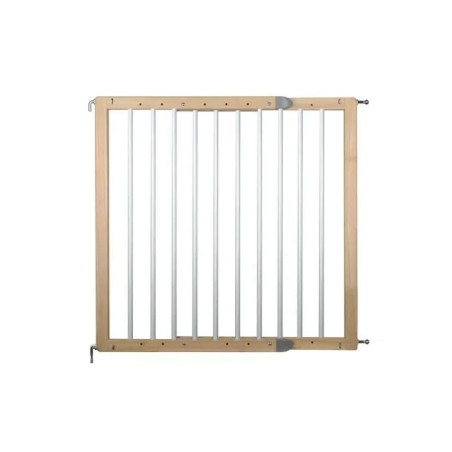 Barrière enfant Maya en bois et métal blanc largeur 63 à 106 cm
