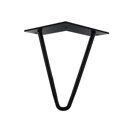 Pied filaire acier noir H.16cm