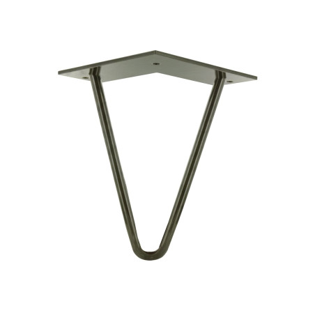 Pied filaire acier brut H.16cm