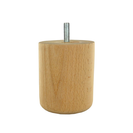 Pied cylindrique Ø7 H.8cm Hêtre brut