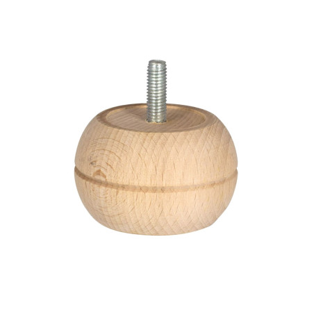 Pied boule Ø7 H.4cm Hêtre brut