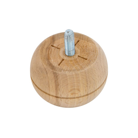 Pied boule Ø7 H.4cm Hêtre brut