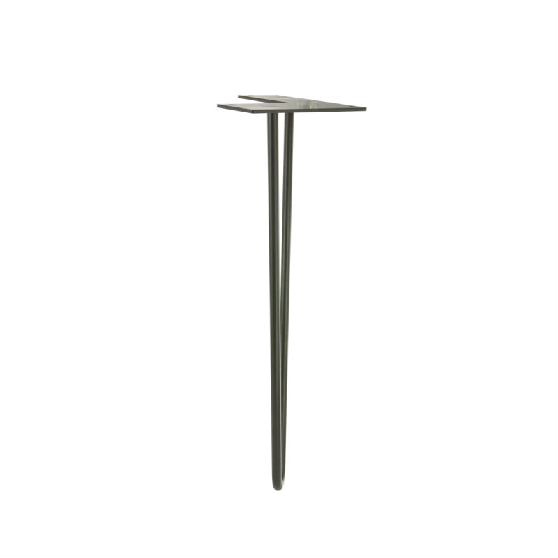 Pied de table basse filaire acier brut H.40cm