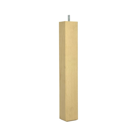 Pied carré Hêtre brut H.36cm