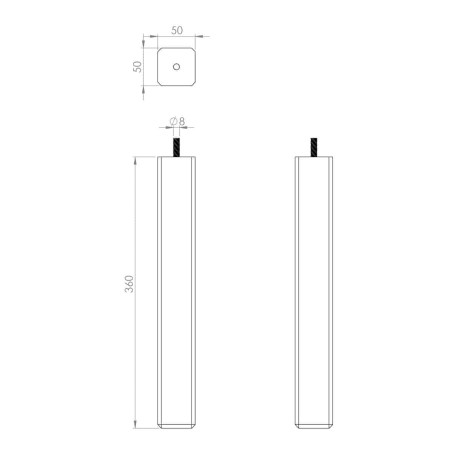 Pied cylindrique Hêtre brut H.36cm