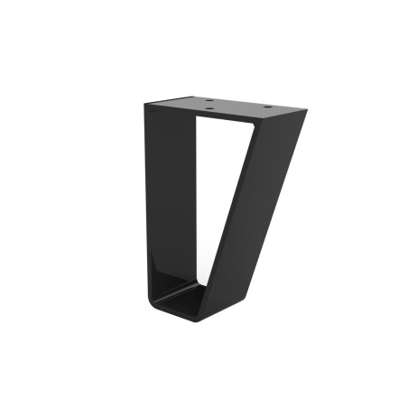 Pied plat acier noir Hauteur 15cm