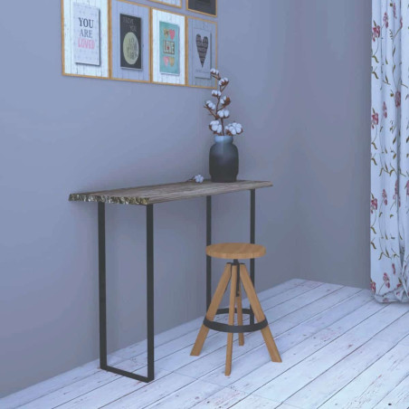 Pied cadre acier noir H.80cm L.30cm
