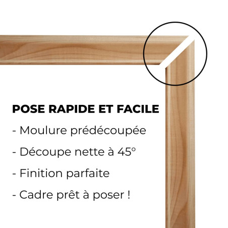 Encadrement mouluré 20 x 20 cm avec moulures pré-découpées